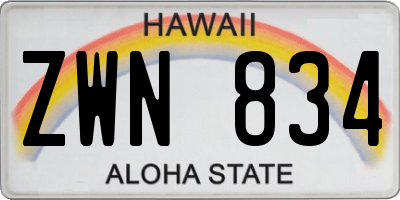 HI license plate ZWN834