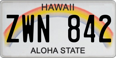 HI license plate ZWN842