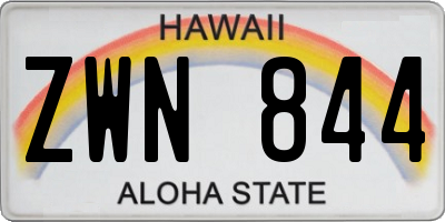 HI license plate ZWN844