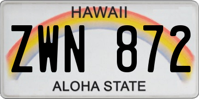 HI license plate ZWN872