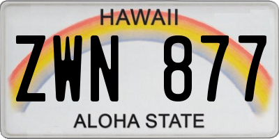 HI license plate ZWN877