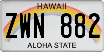 HI license plate ZWN882