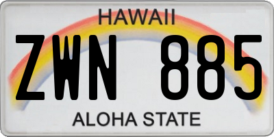 HI license plate ZWN885