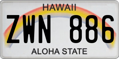 HI license plate ZWN886