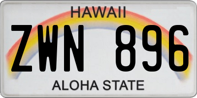 HI license plate ZWN896