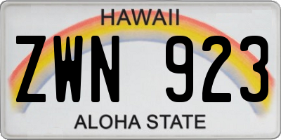 HI license plate ZWN923
