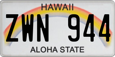 HI license plate ZWN944