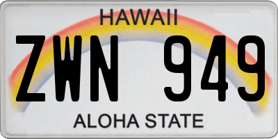 HI license plate ZWN949