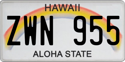 HI license plate ZWN955