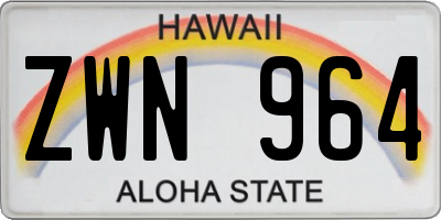 HI license plate ZWN964