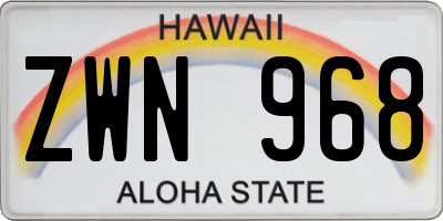HI license plate ZWN968