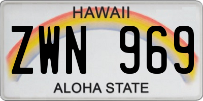 HI license plate ZWN969