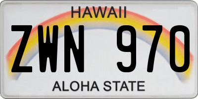 HI license plate ZWN970