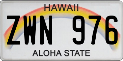 HI license plate ZWN976