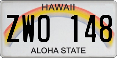 HI license plate ZWO148
