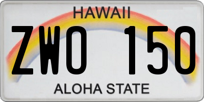 HI license plate ZWO150