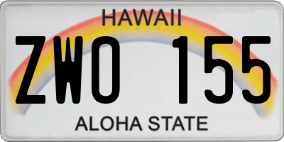 HI license plate ZWO155