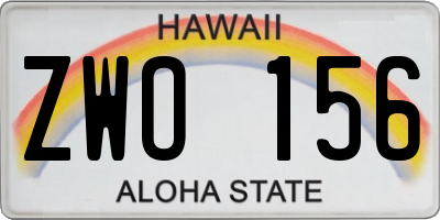HI license plate ZWO156