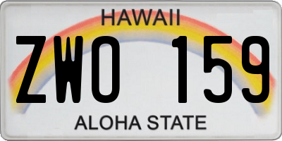 HI license plate ZWO159