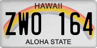 HI license plate ZWO164