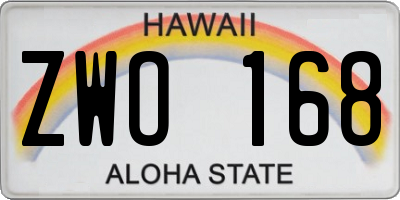 HI license plate ZWO168
