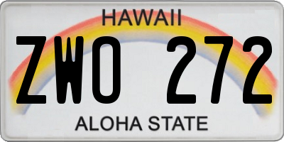 HI license plate ZWO272