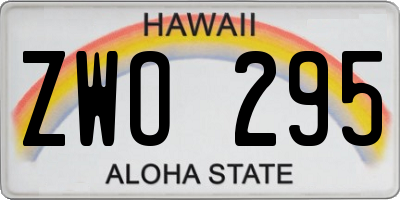 HI license plate ZWO295
