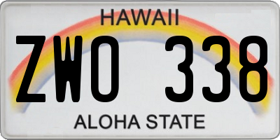 HI license plate ZWO338