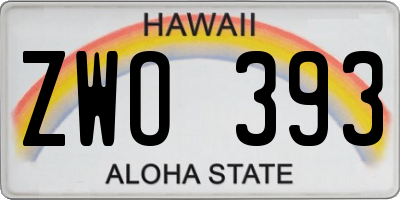 HI license plate ZWO393
