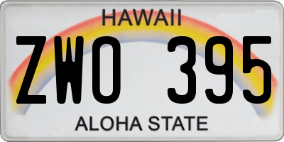 HI license plate ZWO395