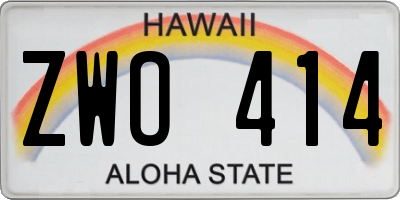 HI license plate ZWO414