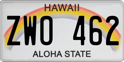 HI license plate ZWO462