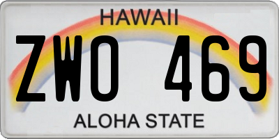 HI license plate ZWO469