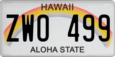 HI license plate ZWO499