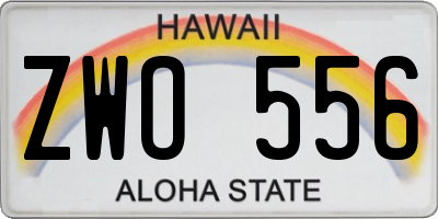 HI license plate ZWO556