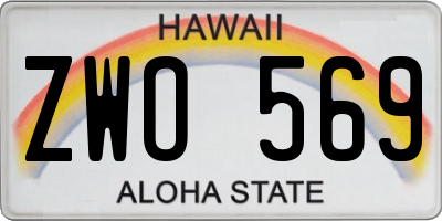 HI license plate ZWO569