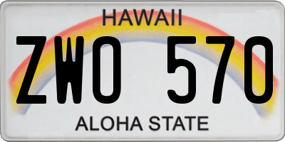 HI license plate ZWO570