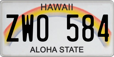 HI license plate ZWO584