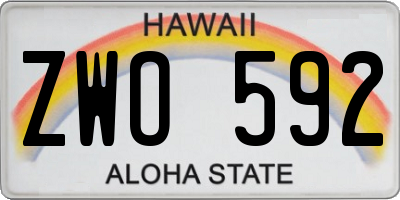 HI license plate ZWO592