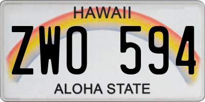 HI license plate ZWO594