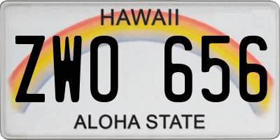 HI license plate ZWO656
