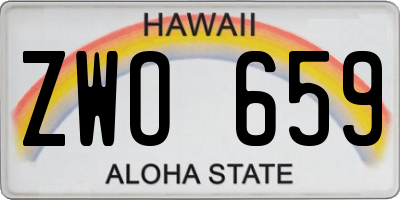 HI license plate ZWO659