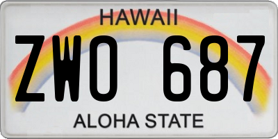 HI license plate ZWO687