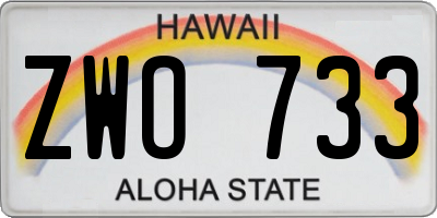 HI license plate ZWO733