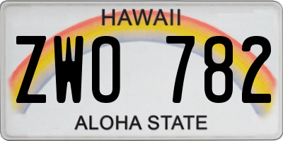 HI license plate ZWO782