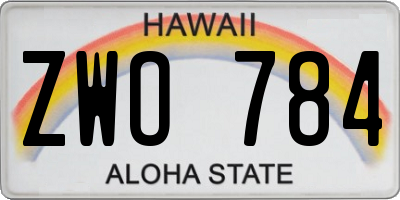 HI license plate ZWO784