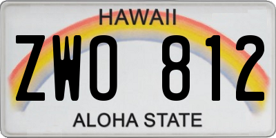 HI license plate ZWO812