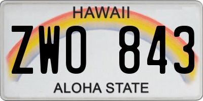 HI license plate ZWO843