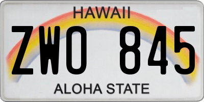 HI license plate ZWO845