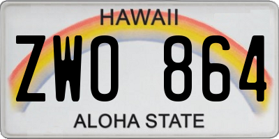 HI license plate ZWO864